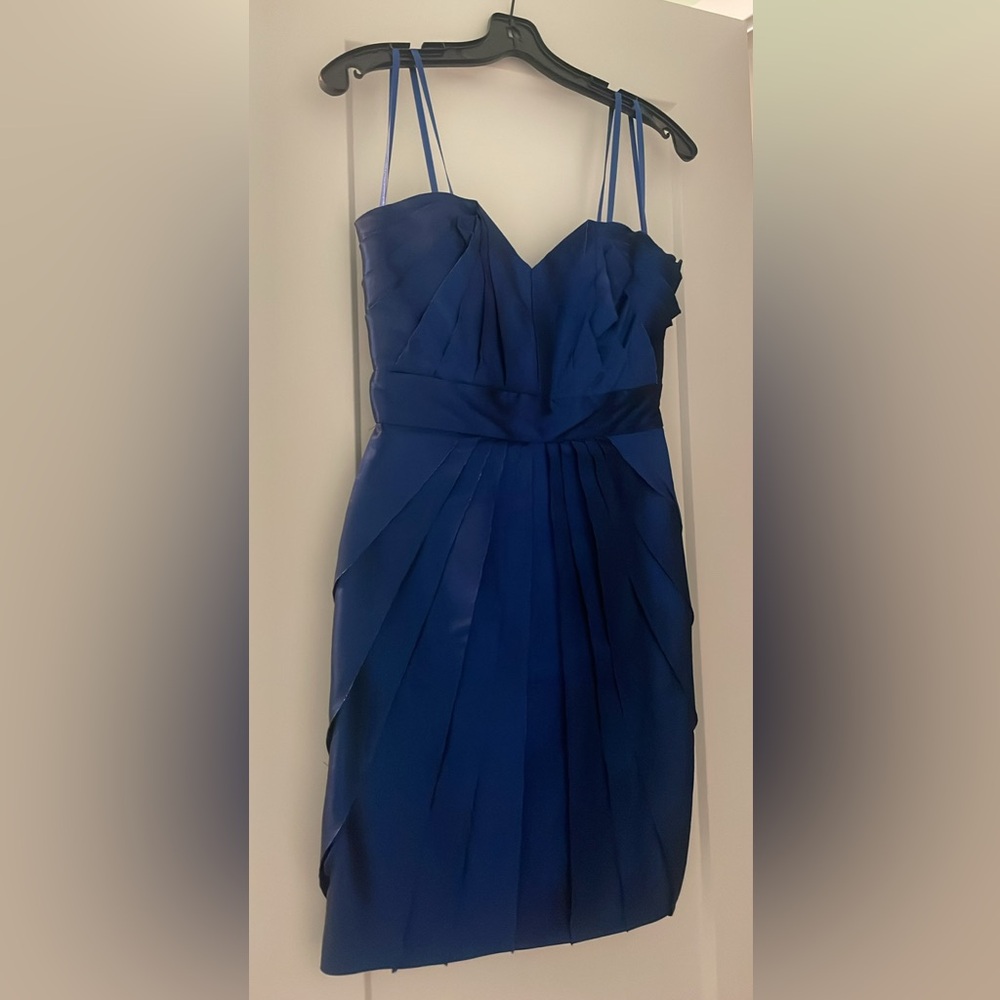 BCBG Max & Cleo Strapless Navy Dress with Pleats